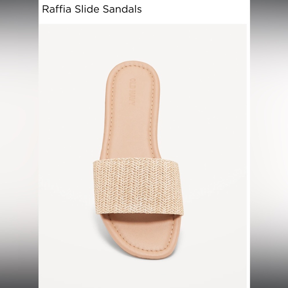 NWT Raffia Slide Sandals size 8 in Cream
